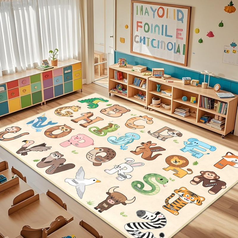 Kids Education Room - VIKAMA Animal Alphabet Kids Play Rug