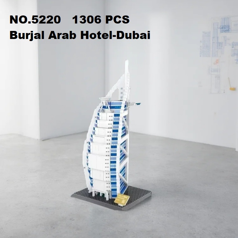 Kids Education Dubai - 1306pcs Building Blocks Burjal Arab Hotel-Dubai