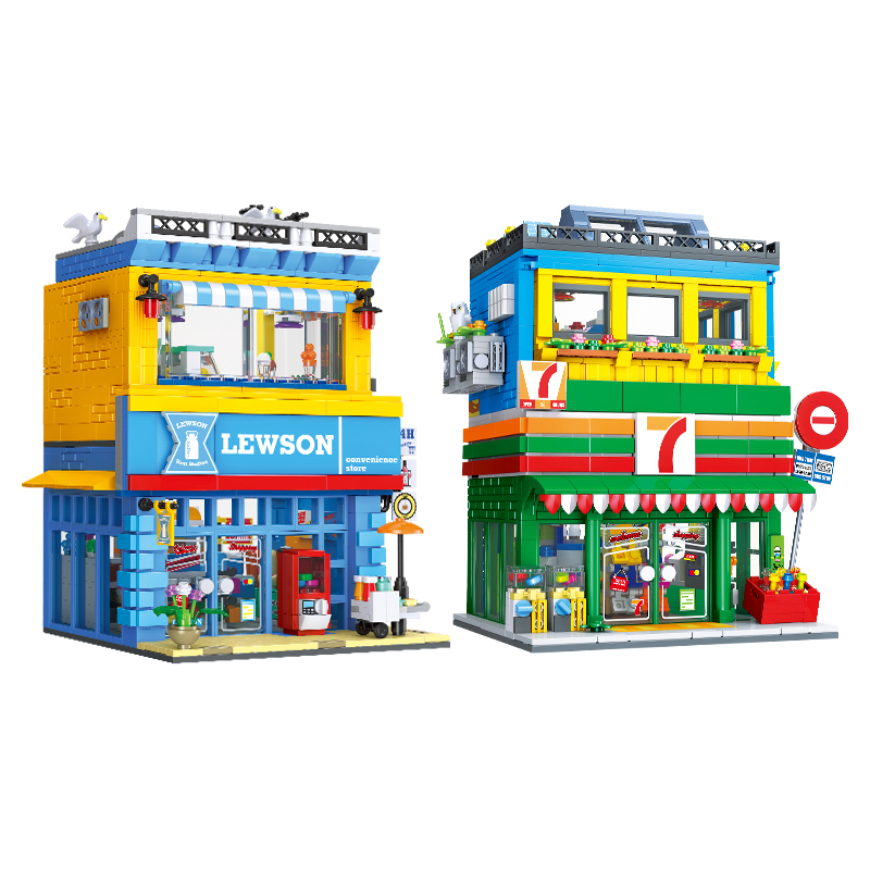 Kids Education App - 1263+PCS Street Scene Convenience Store MOC