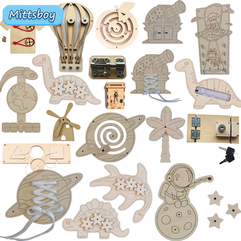 Kids Education App - Montessori Busy Board Accessories Wooden Toys