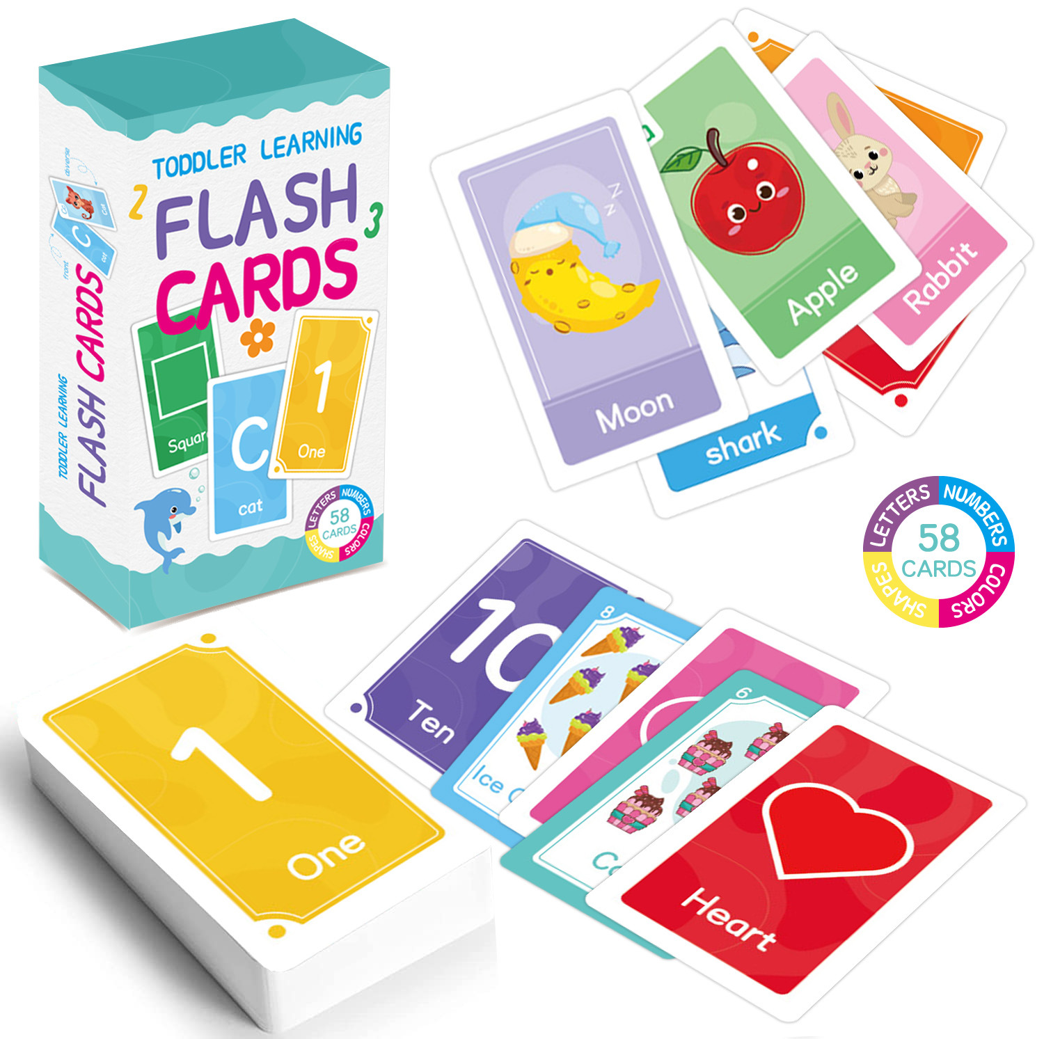 58 Pcs ABC Alphabet Flashcards - Kids Education Card reseña y precio