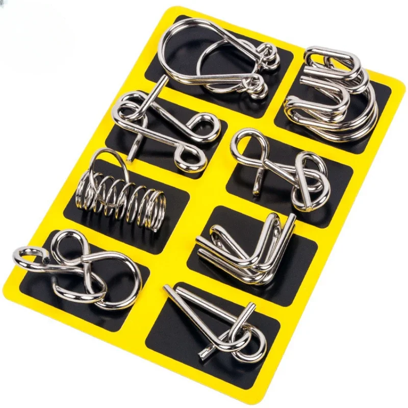 8Pcs/Set Metal Montessori Puzz - Brain Teaser Cube reseña y precio