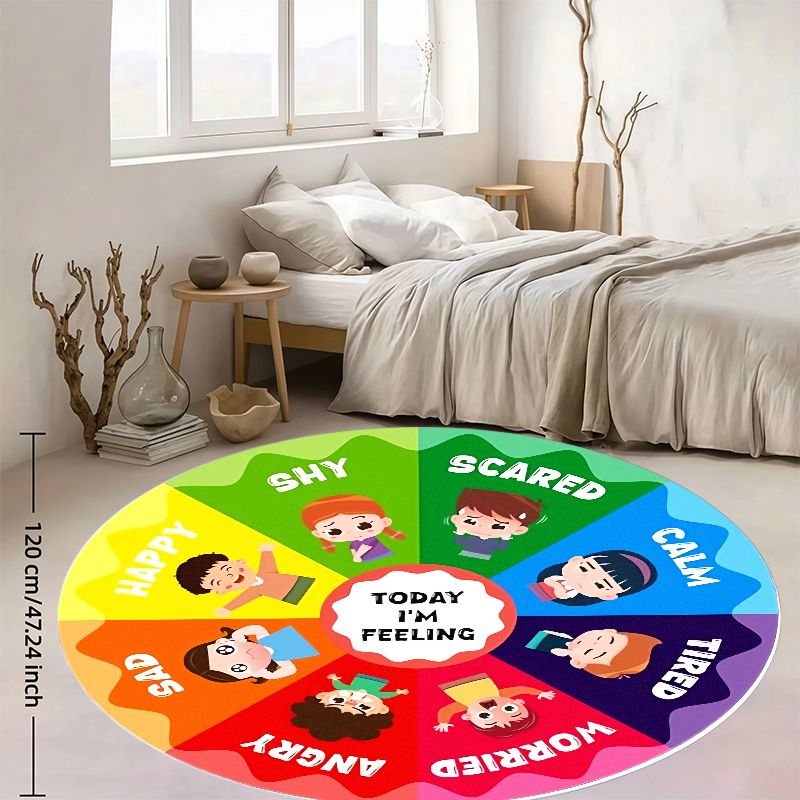 Emotion Wheel Kids Round Rug F - Kids Education Charts reseña y precio
