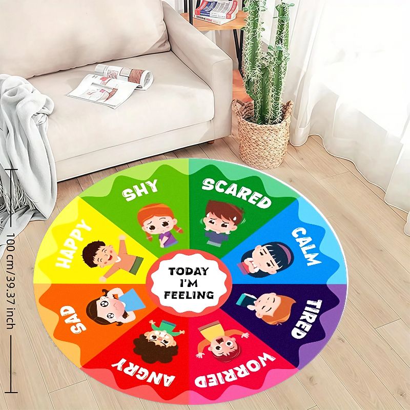 Emotion Wheel Kids Round Rug F - Kids Education Charts reseña y precio