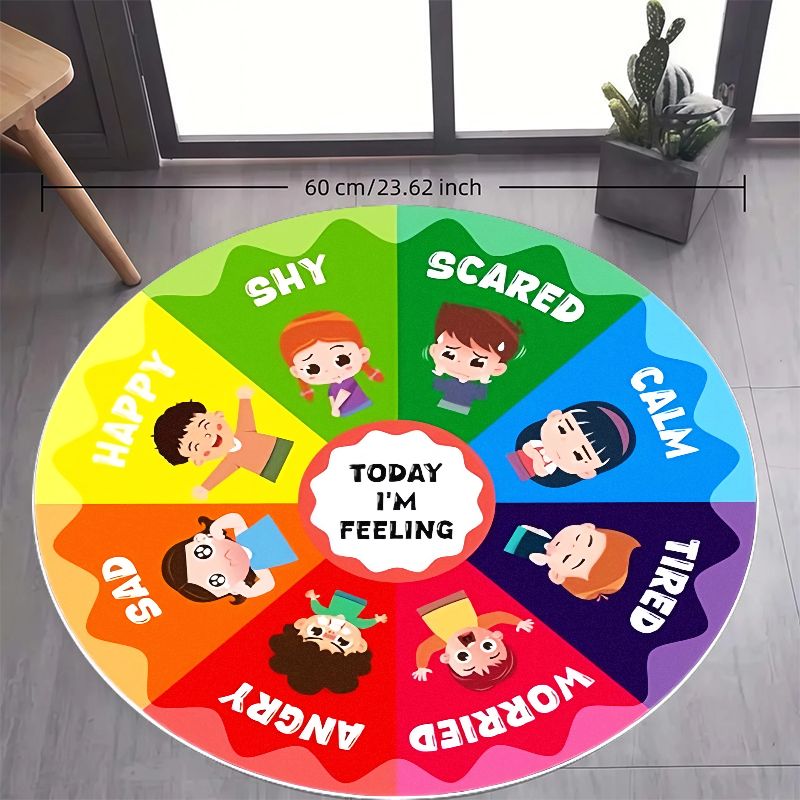 Emotion Wheel Kids Round Rug F - Kids Education Charts reseña y precio