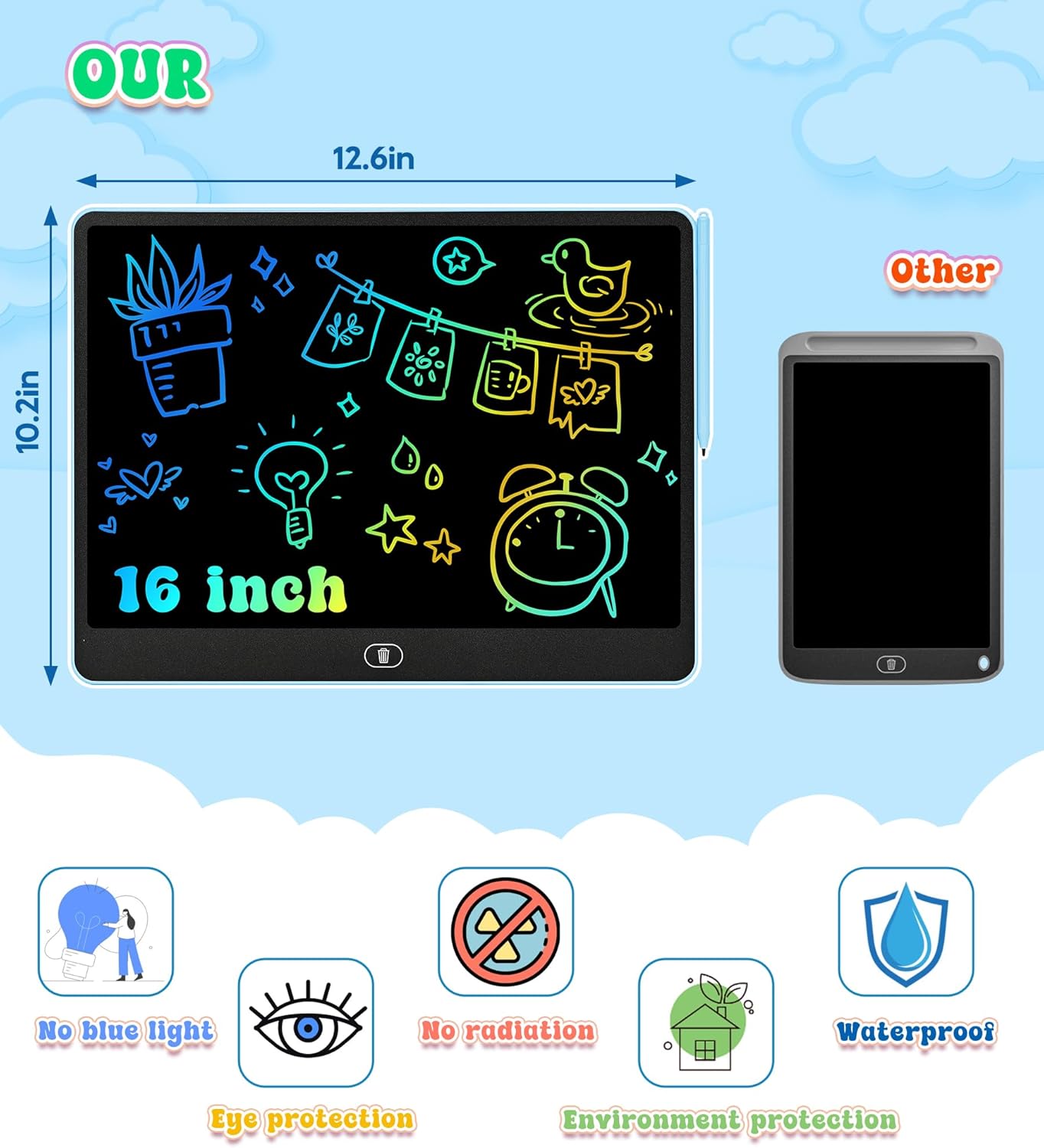 16 Inch LCD Writing Tablet for - Kids Education Tablet reseña y precio