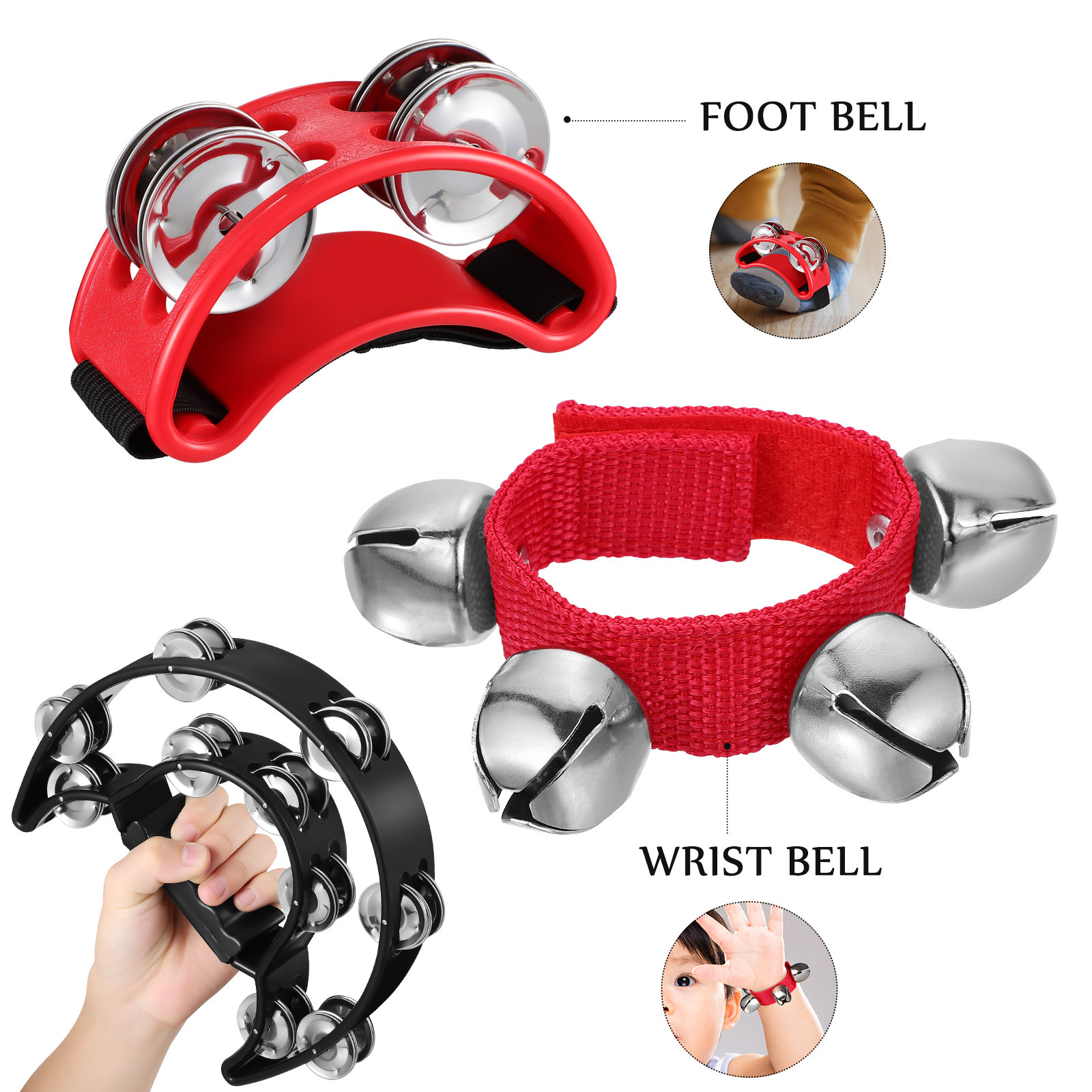 4Pcs Hand Foot Wrist Tambourin - Kids Education Bell reseña y precio