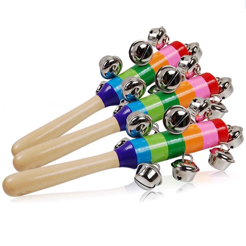 5PCS Wooden Jingle Hand Bells  - Kids Education Bell reseña y precio