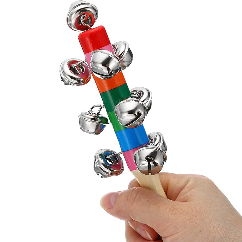 5PCS Wooden Jingle Hand Bells  - Kids Education Bell reseña y precio