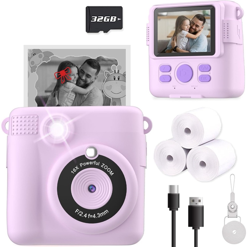 Instant Print Camera for Kids, - Kids Education Card reseña y precio