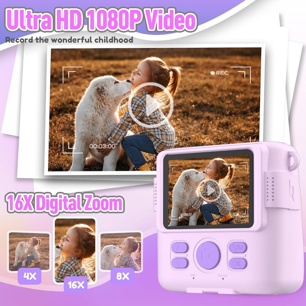 Instant Print Camera for Kids, - Kids Education Card reseña y precio