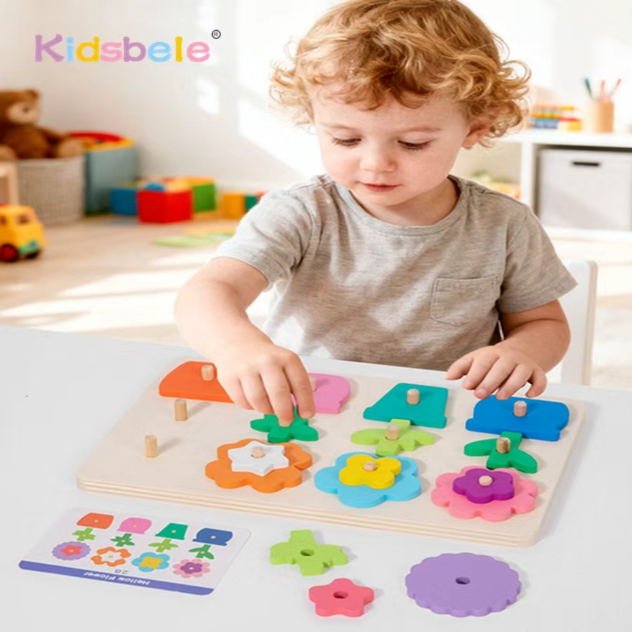 Montessori DIY Wooden Flower P - Kids Education Card reseña y precio