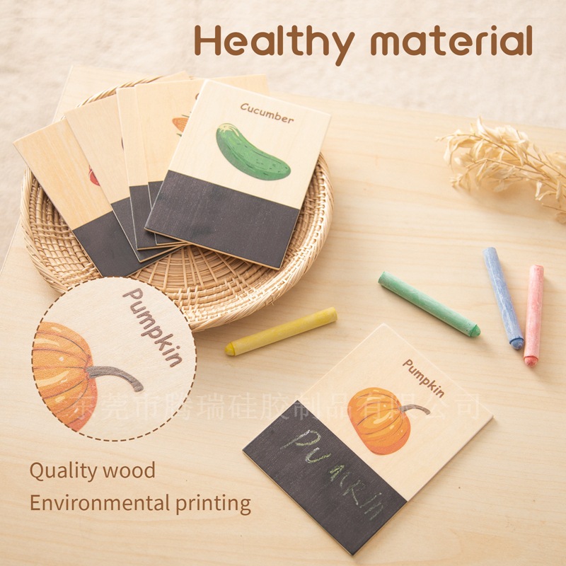 Wooden Cognition Flash Cards W - Kids Education Card reseña y precio