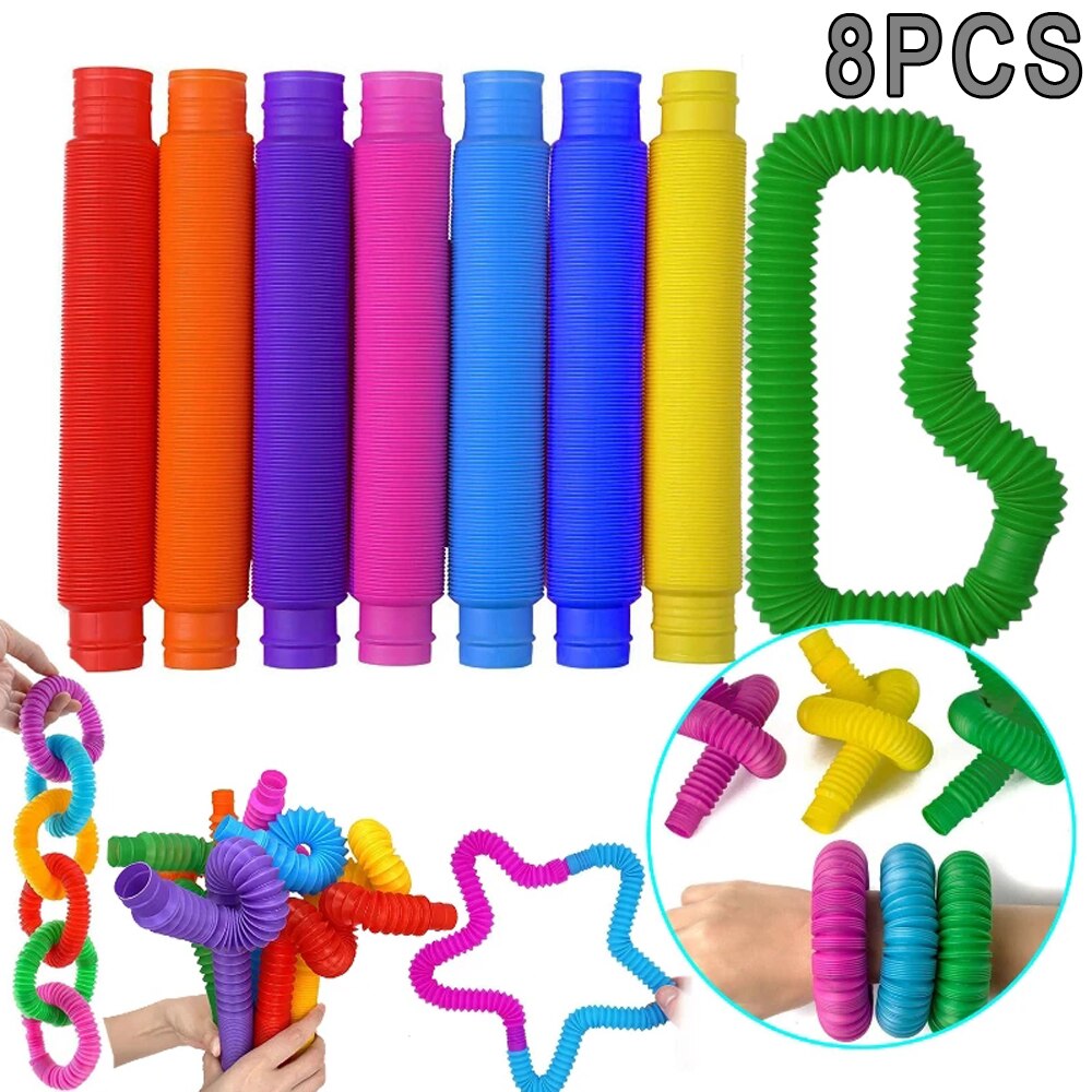8PCS Colorful Telescopic Tube  - Kids Education App reseña y precio