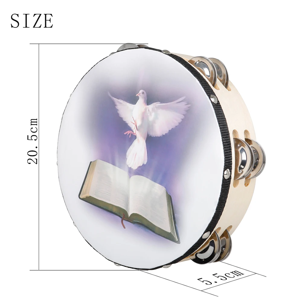 8 Inch Tambourine Peace Pigeon - Kids Education Bell reseña y precio