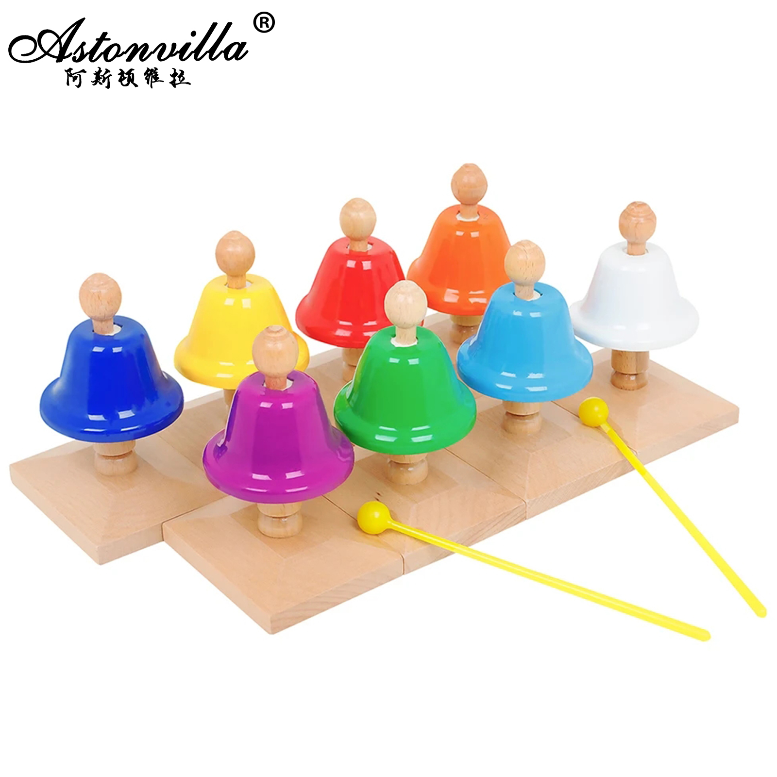 8 Tone Colorful Class Bell Woo - Kids Education Bell reseña y precio