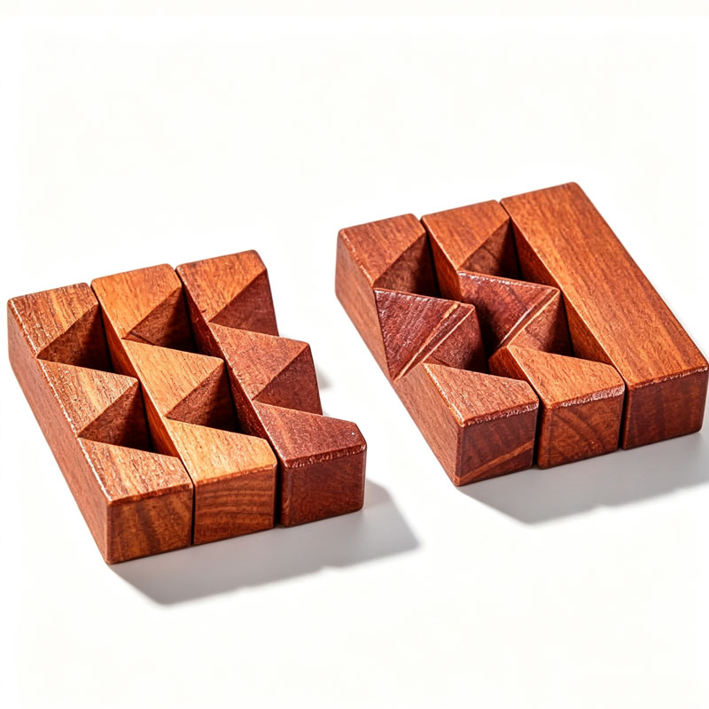 Wooden Knot Puzzle IQ Logic Tr - Brain Teaser Cube reseña y precio