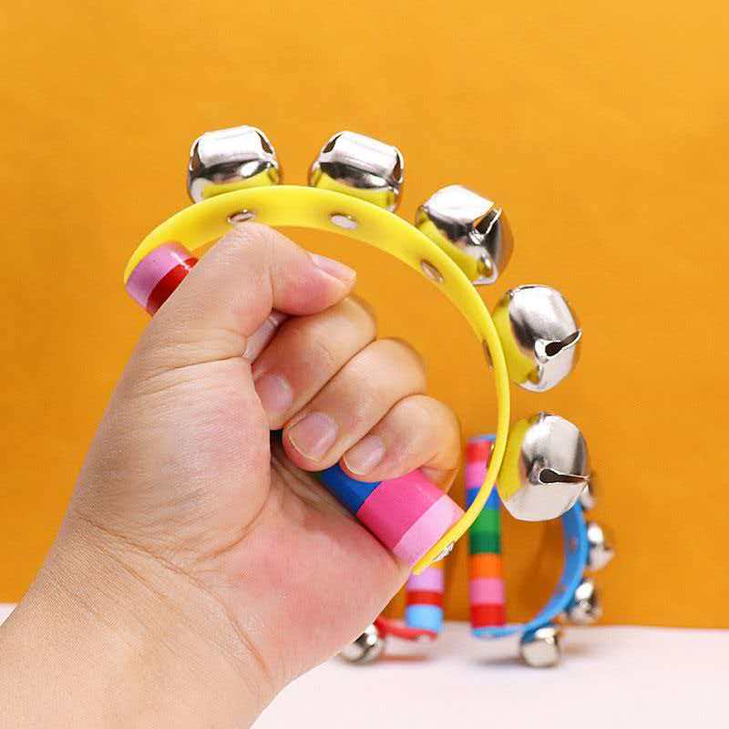 Rainbow Hand Jingle Bells Wood - Kids Education Bell reseña y precio
