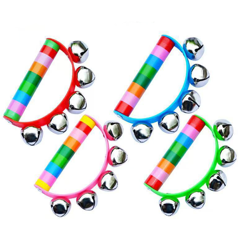 Rainbow Hand Jingle Bells Wood - Kids Education Bell reseña y precio