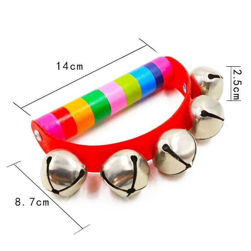 Rainbow Hand Jingle Bells Wood - Kids Education Bell reseña y precio