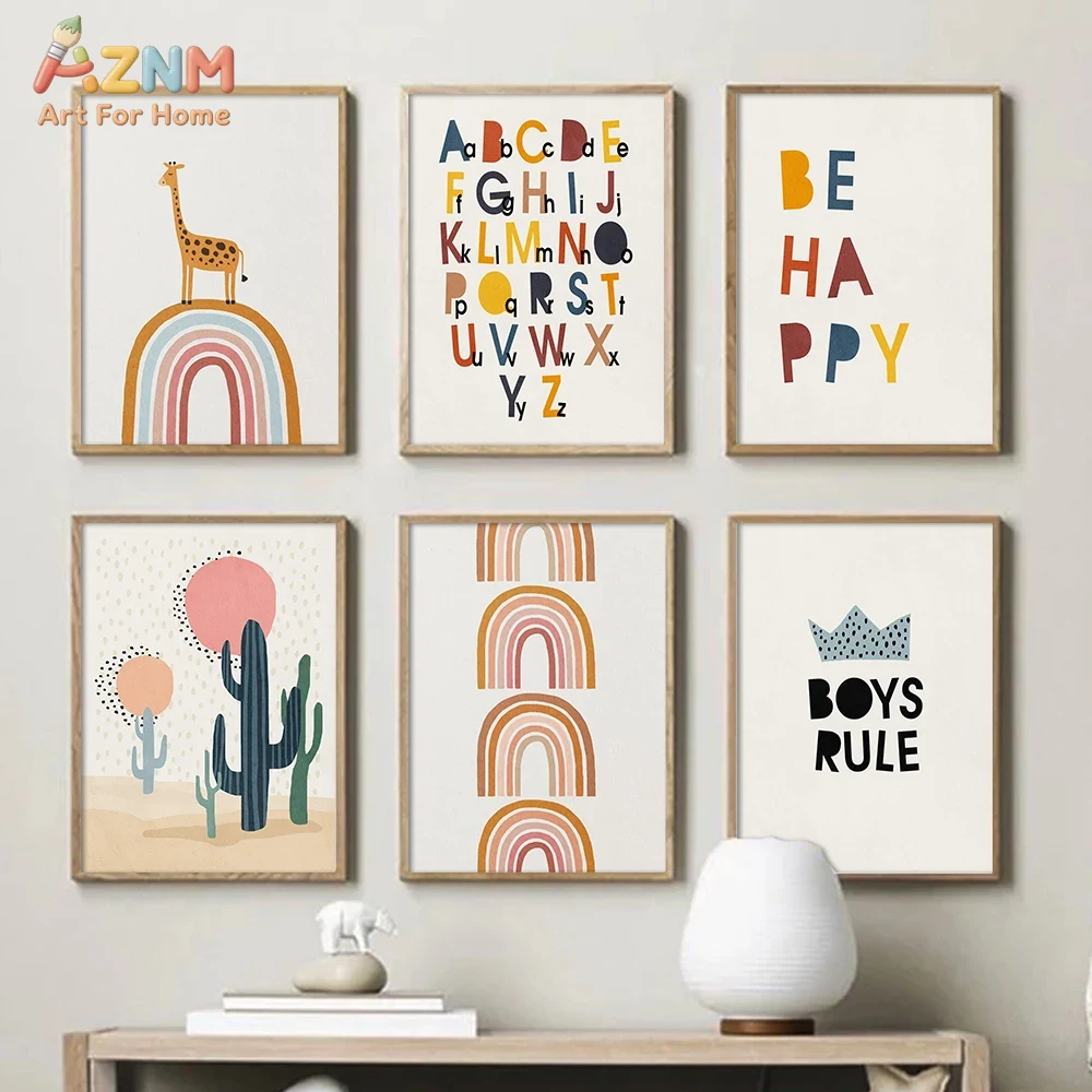 Rainbow Alphabet Poster Educat - Kids Education Room reseña y precio