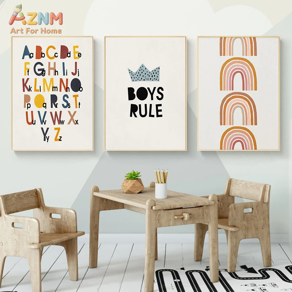Rainbow Alphabet Poster Educat - Kids Education Room reseña y precio
