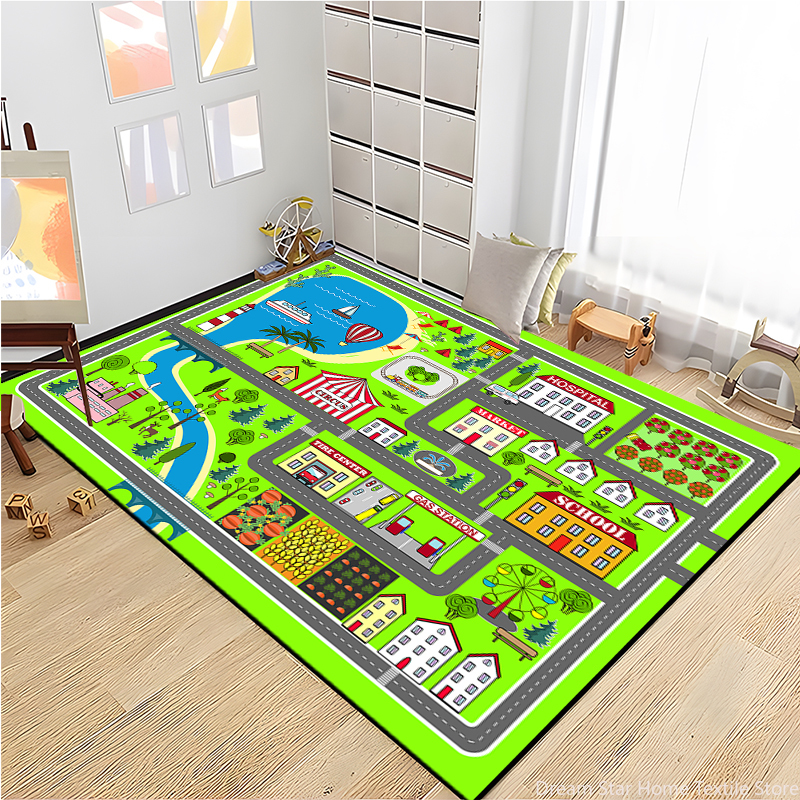 Kids Road Traffic Carpet Carto - Kids Education Rug reseña y precio