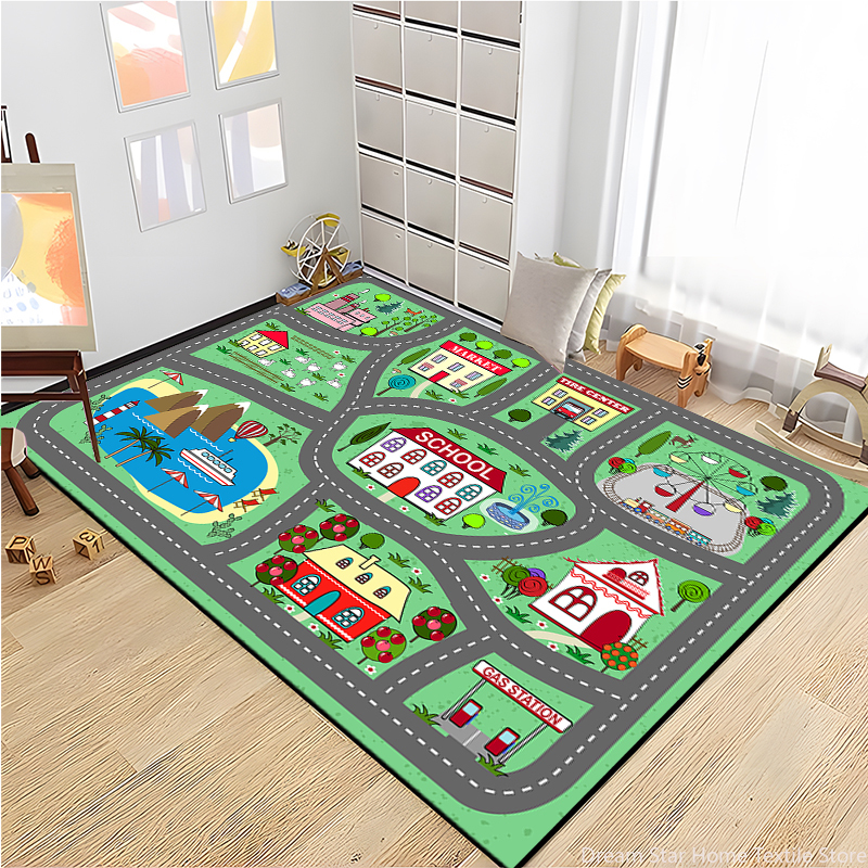 Kids Road Traffic Carpet Carto - Kids Education Rug reseña y precio