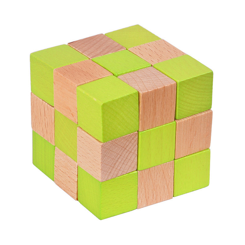 Wooden Snake Cube Puzzle IQ Lo - Brain Teaser Cube reseña y precio