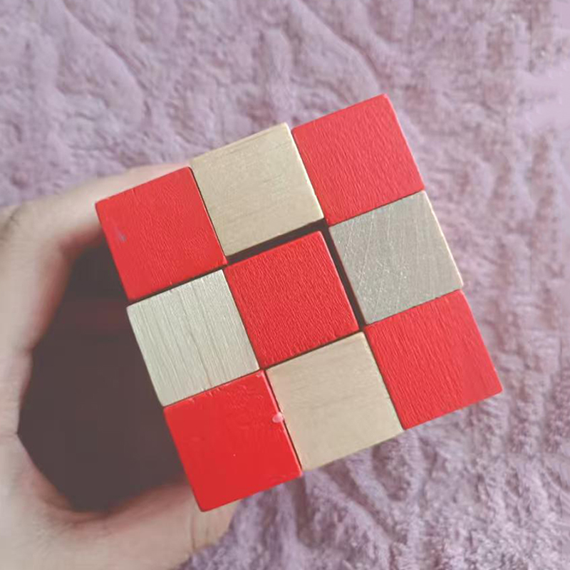 Wooden Snake Cube Puzzle IQ Lo - Brain Teaser Cube reseña y precio