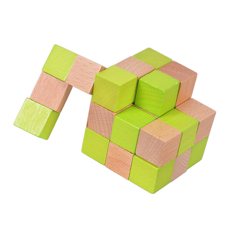 Wooden Snake Cube Puzzle IQ Lo - Brain Teaser Cube reseña y precio
