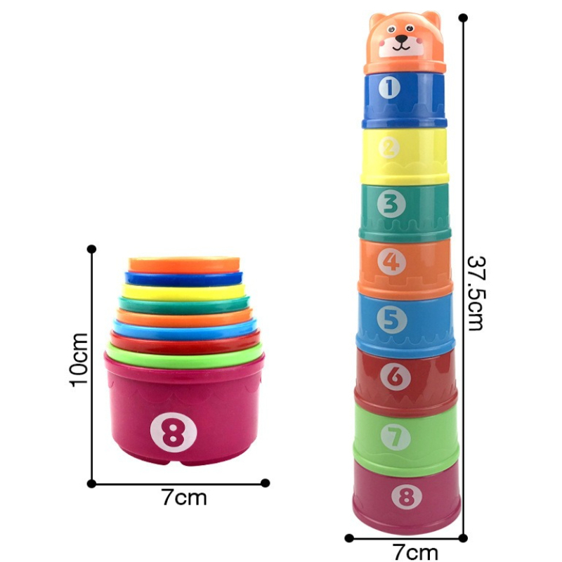 Baby Toys Stacking Cup Cartoon - Kids Education Number reseña y precio