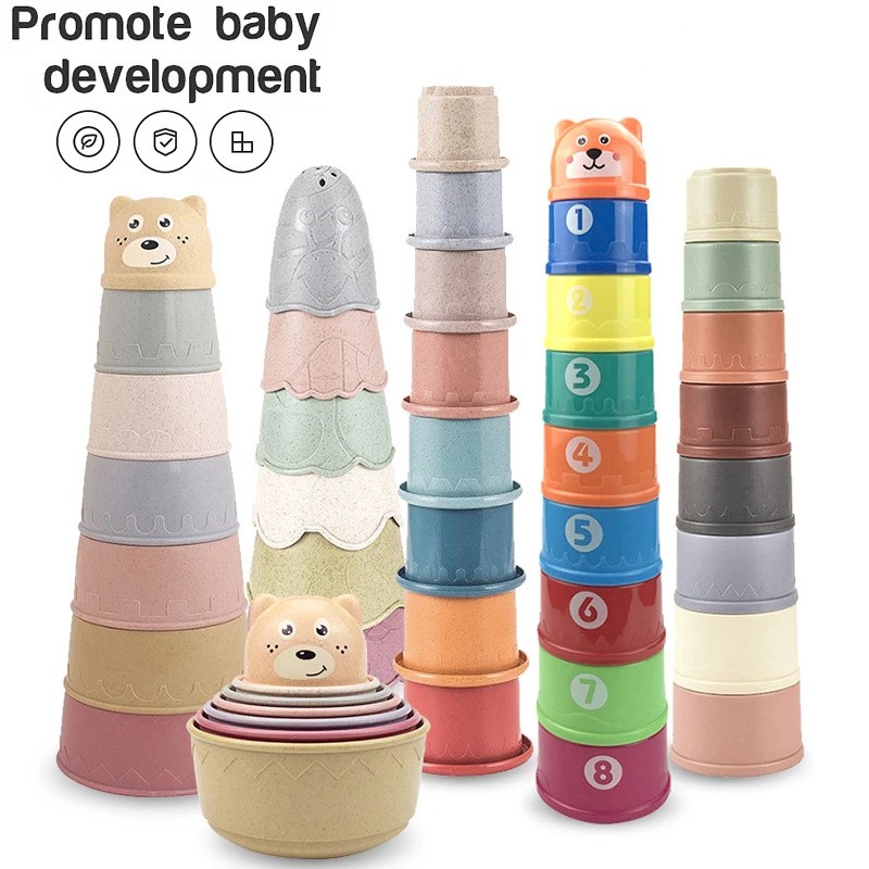Baby Toys Stacking Cup Cartoon - Kids Education Number reseña y precio