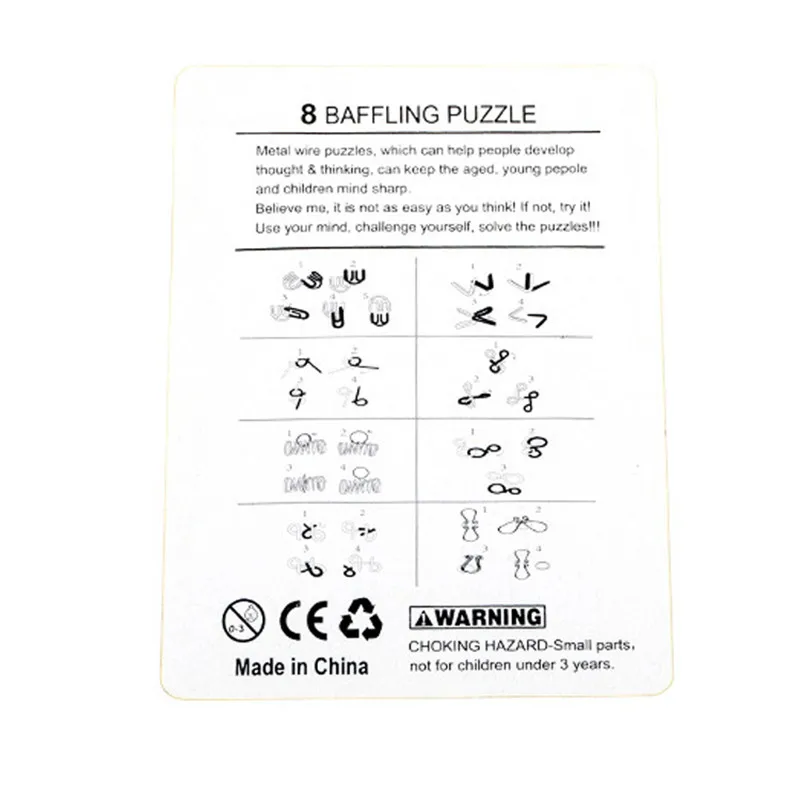 8PCS/Set Metal Montessori Wire - Brain Teaser Cube reseña y precio
