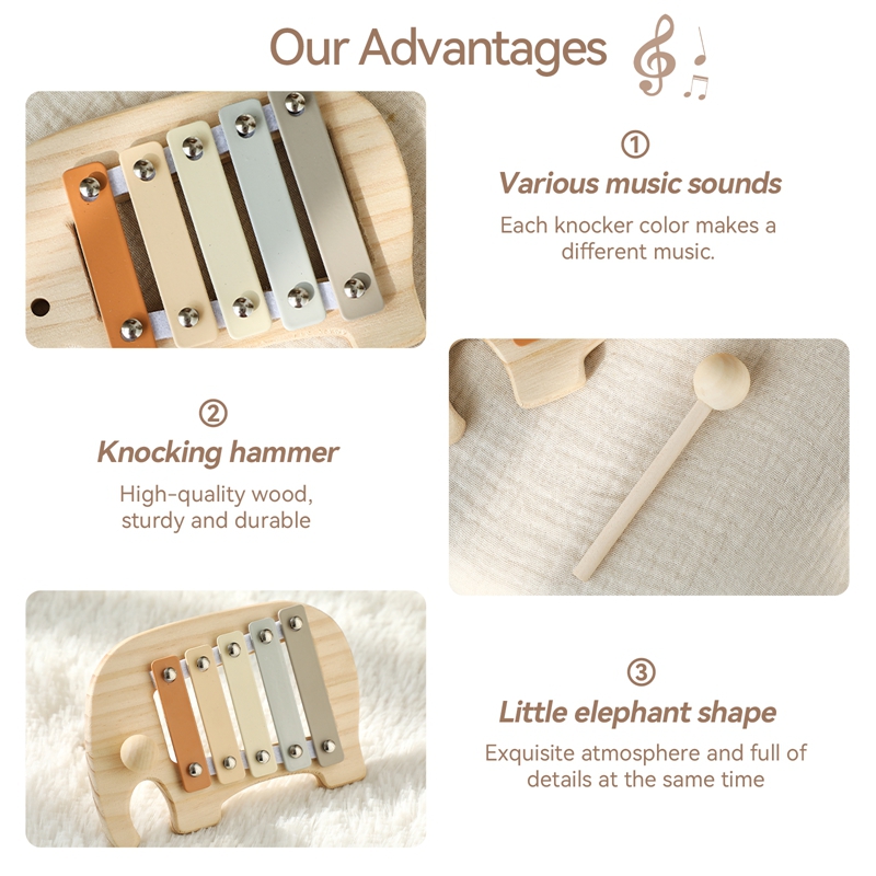 Montessori Wooden 5 Tones Mult - Kids Education Bell reseña y precio