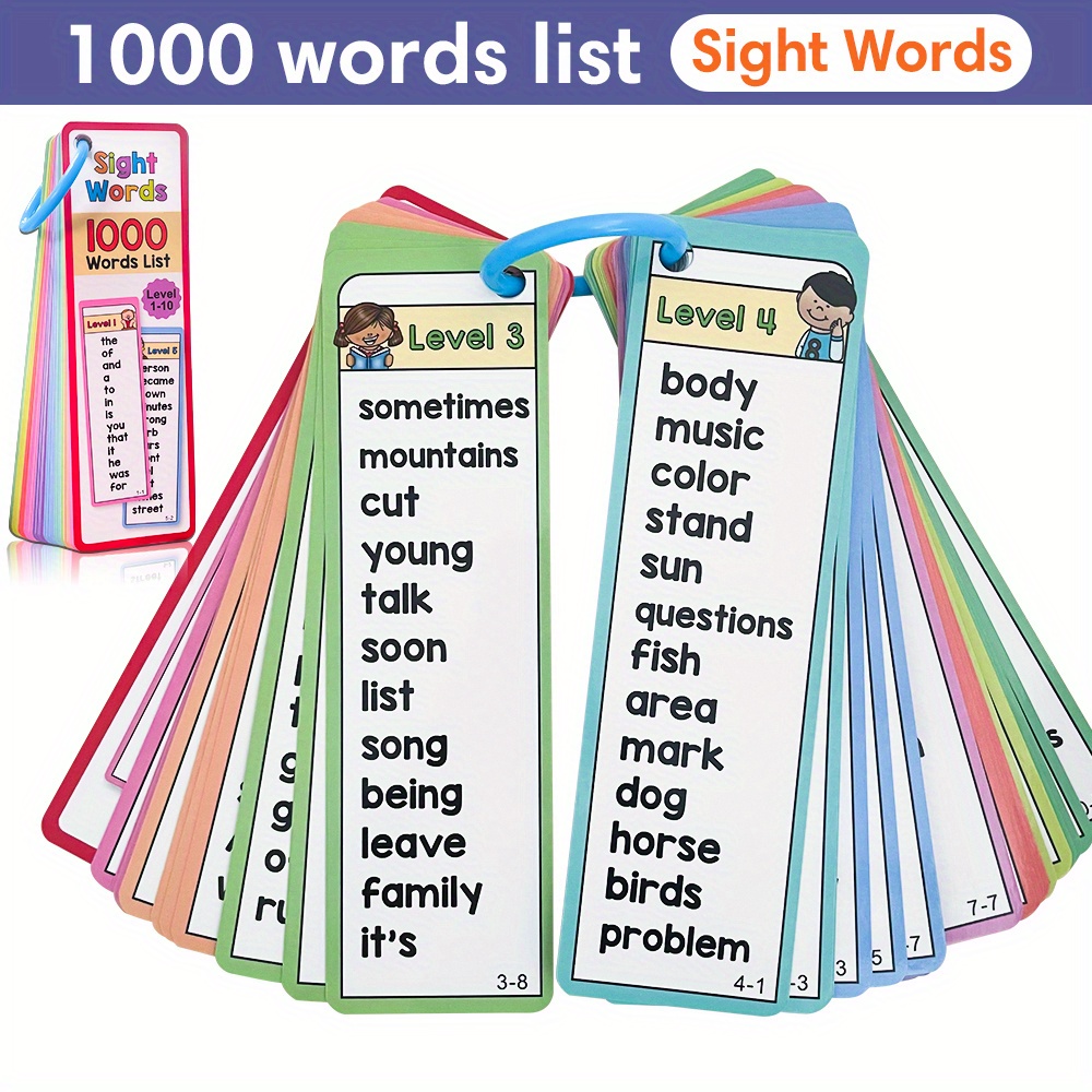1000 Sight Words Flash Cards f - Kids Education Card reseña y precio