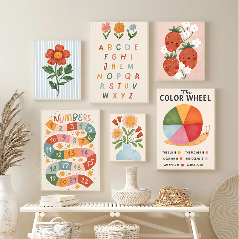 Floral Alphabet Education Kid  - Kids Education Room reseña y precio