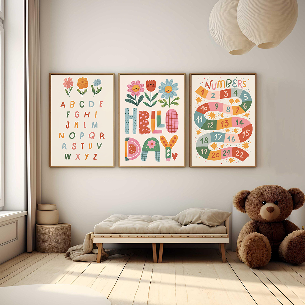 Floral Alphabet Education Kid  - Kids Education Room reseña y precio