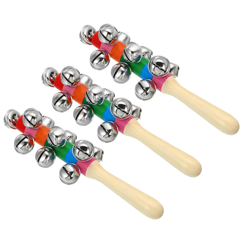 3PCS Rainbow Wooden Jingle Han - Kids Education Bell reseña y precio