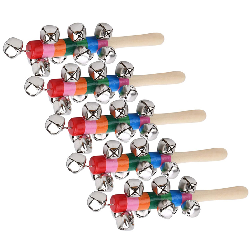 3PCS Rainbow Wooden Jingle Han - Kids Education Bell reseña y precio