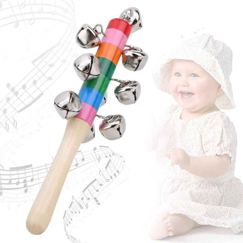 3PCS Rainbow Wooden Jingle Han - Kids Education Bell reseña y precio