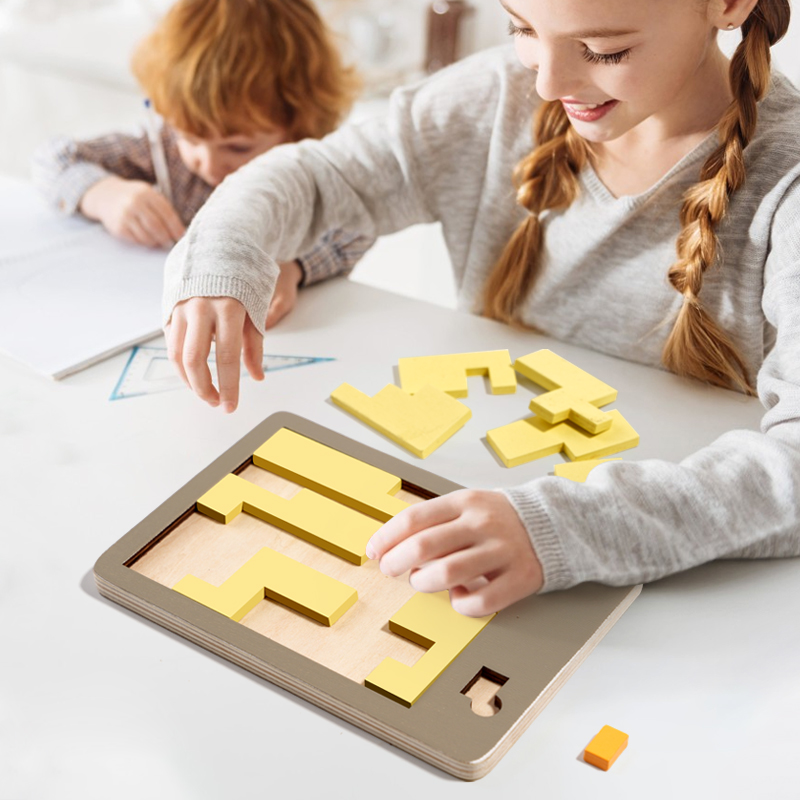 Wooden Geometric Puzzles Chall - Brain Teaser Cube reseña y precio